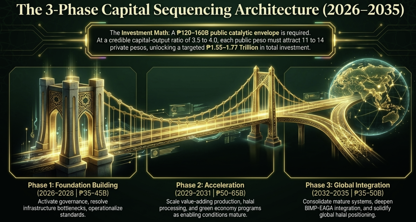 The three-phase capital sequencing architecture, 2026–2035